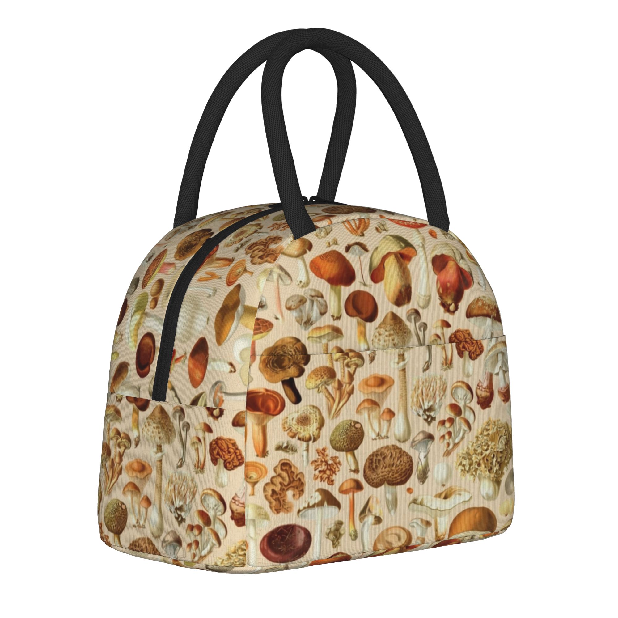 Vintage Collectible Lunch Boxes - กระเป๋าเก็บอาหารกลางวันแบบมีฉนวน คอลเลกชันเห็ดวินเทจ กระเป๋าเก็บความร้อน ใช้ซ้ำได้ กระเป๋าใส่อาหารขนาดใหญ่ กระเป๋าสำหรับอาหารกลางวัน