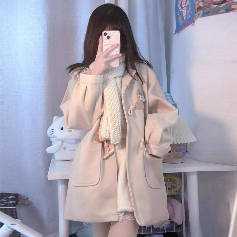 Vintage Zip Hoodie - เสื้อแจ็คเก็ตแฟชั่นใหม่สำหรับผู้หญิง มีฮู้ด กระดุมเขาสัตว์ พร้อมกระเป๋า สไตล์วินเทจ ลำลอง