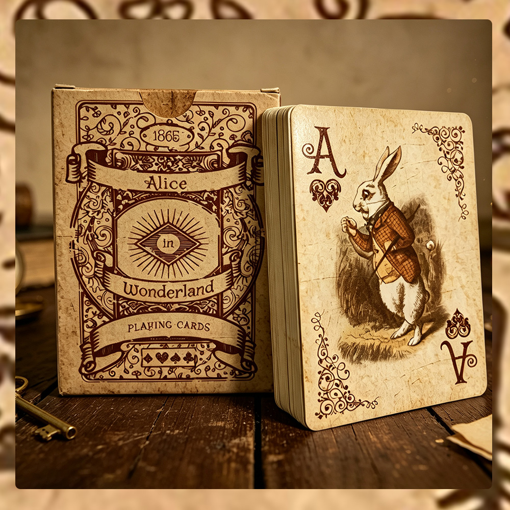 Vintage Collectible Playing Cards - 1 ชุด/2 ชุด ไพ่กระดาษวินเทจอลิซในดินแดนวันเดอร์แลนด์ ซีรีส์ไพ่สไตล์คลาสสิก ชุดสะสมไพ่สำหรับงานปาร์ตี้
