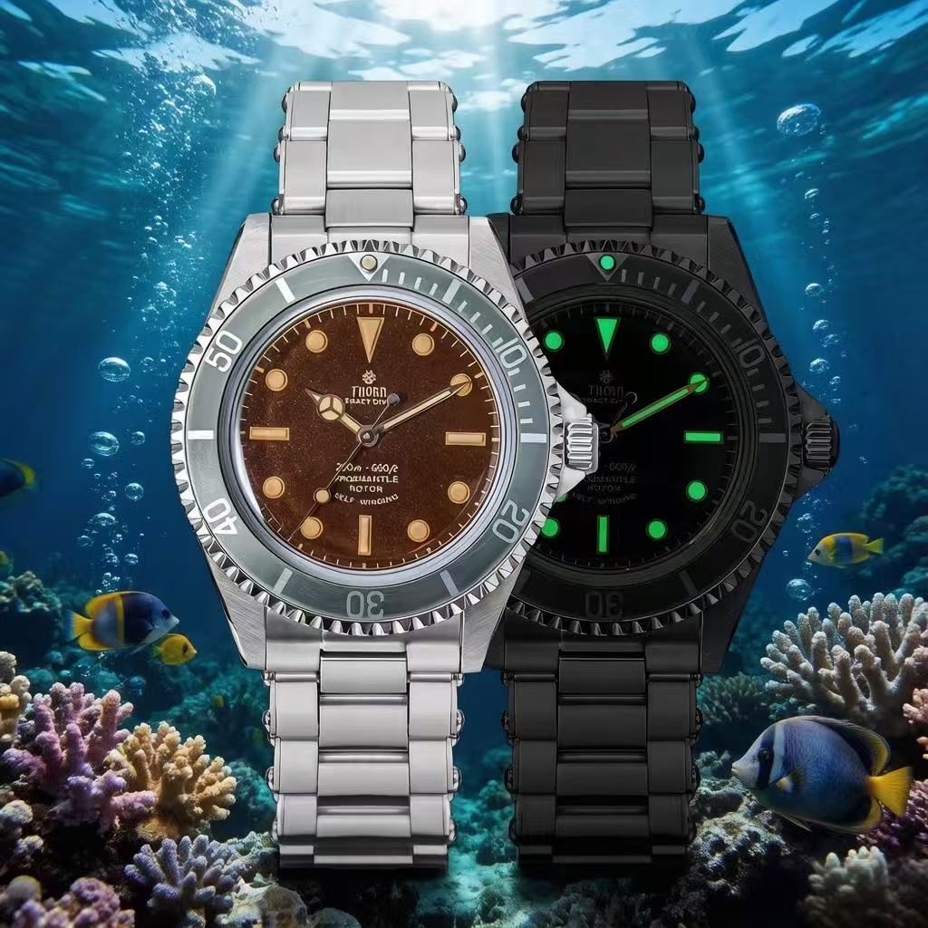 Vintage Watch Collecting - THORN T023 ใหม่นาฬิกาดำน้ำผู้ชาย PT5000 นาฬิกาอัตโนมัติ 40