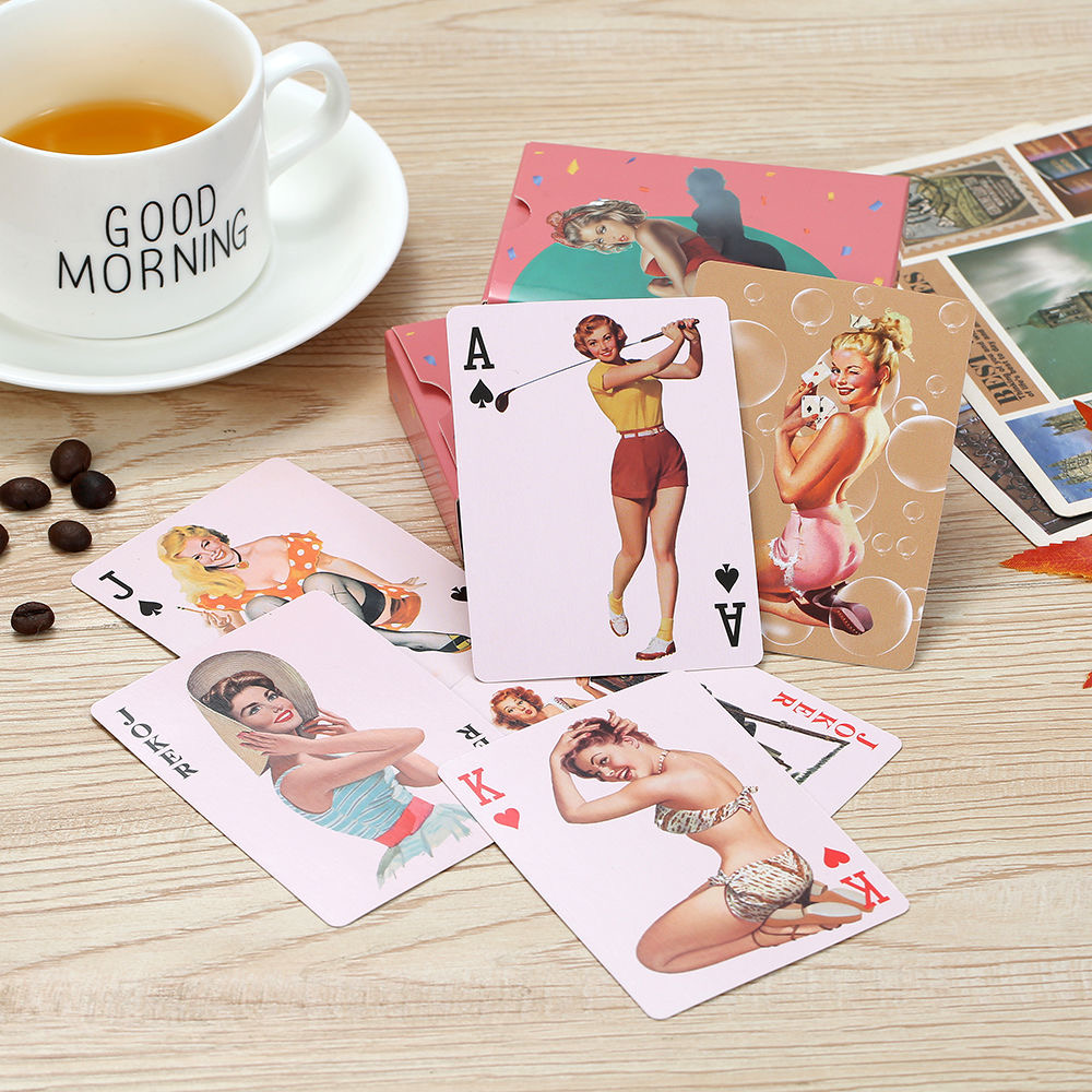 Vintage Collectible Playing Cards - บิ๊กบิกินี่เซ็กซี่วินเทจบิวตี้เล่นไพ่,สาวน่ารักเกมเล่นไพ่สำหรับปาร์ตี้เกมคอลเลกชันโป๊กเกอร์การ์ดชุด