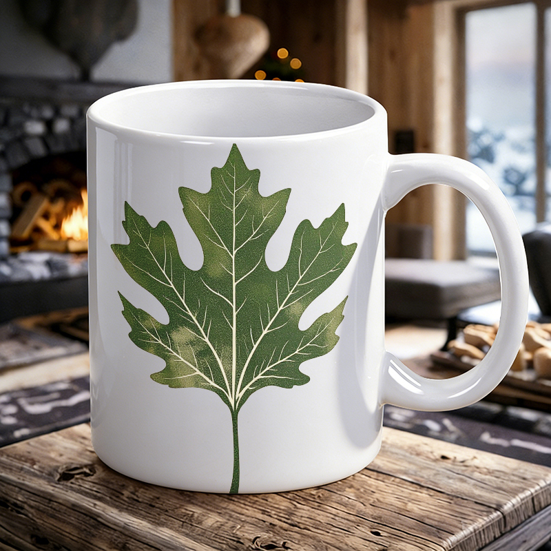 Vintage Collectible Pottery - แก้วกาแฟวันประกาศอิสรภาพ แก้วเซรามิก ลายใบโอ๊ควินเทจ ภาพพิมพ์ติดผนัง - คอลเลคชั่นมาร์ค