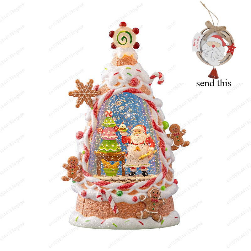 Vintage Collectible Christmas Ornaments - ของตกแต่งโคมไฟคริสต์มาสสไตล์วินเทจ ชุดรถไฟซานตาคลอสเคลื่อนไหวได้พร้อมไฟ LED ของประดับตกแต่งวันหยุดที่น่าสะสม