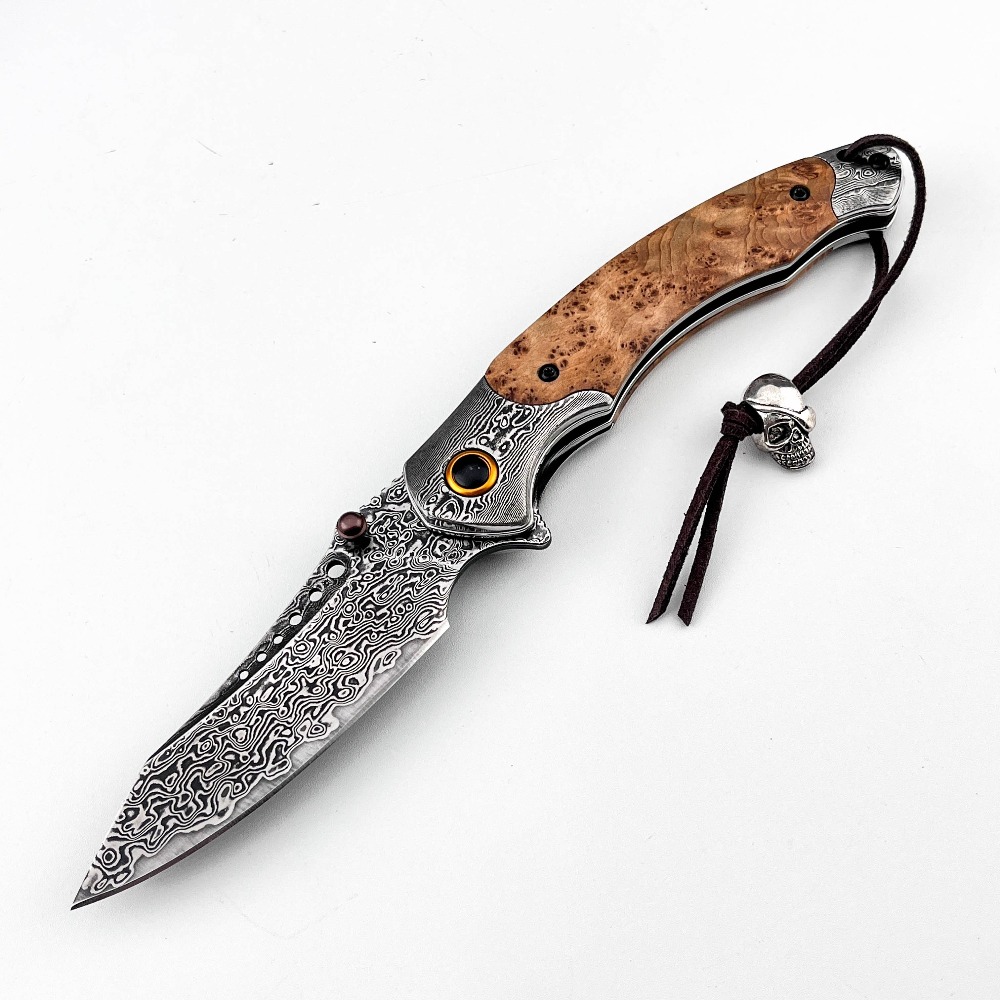 มีดพับลายดามัสกัส ความแข็งสูง  - Vintage Collectible Knife บทวิจารณ์และราคา