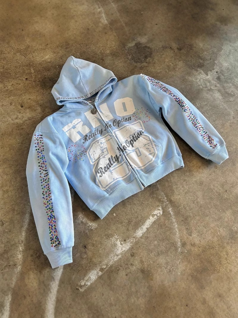 เสื้อฮู้ดคาร์ดิแกนพิมพ์ลายตัวอ - Vintage Zip Hoodie บทวิจารณ์และราคา
