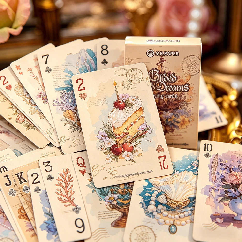 55 ชิ้น ไพ่ลายวินเทจสวยงาม (57 - Vintage Collectible Playing Cards บทวิจารณ์และราคา