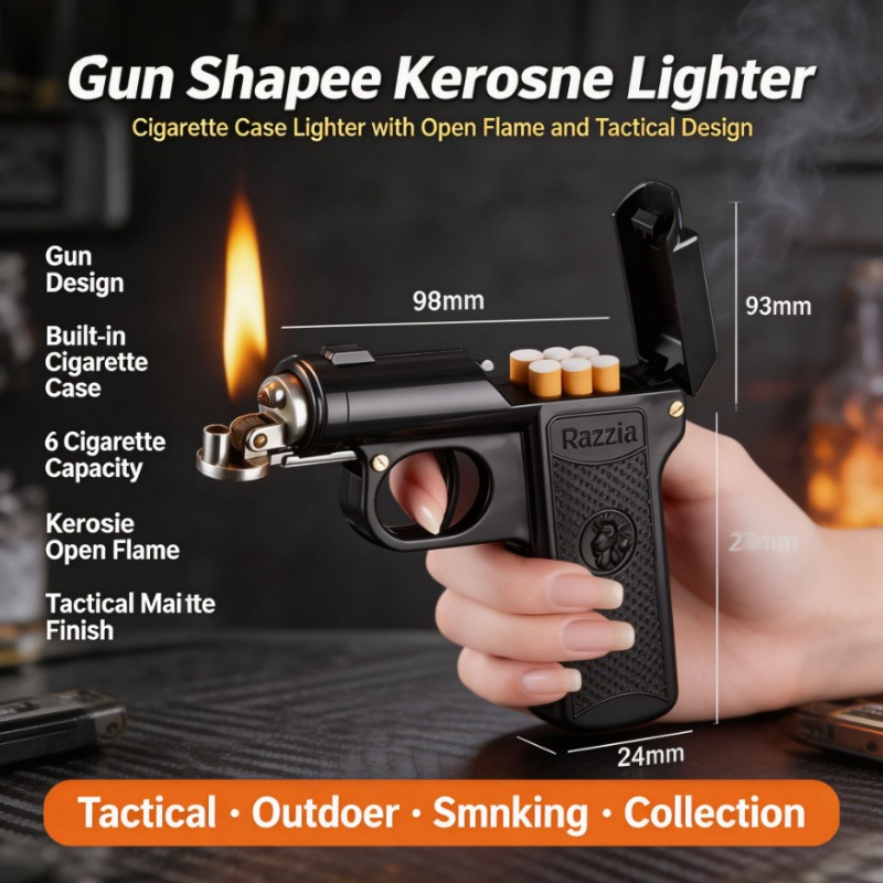 ไฟแช็กทรงปืนวินเทจ กันลม ทำจาก - Vintage Collectible Guns บทวิจารณ์และราคา
