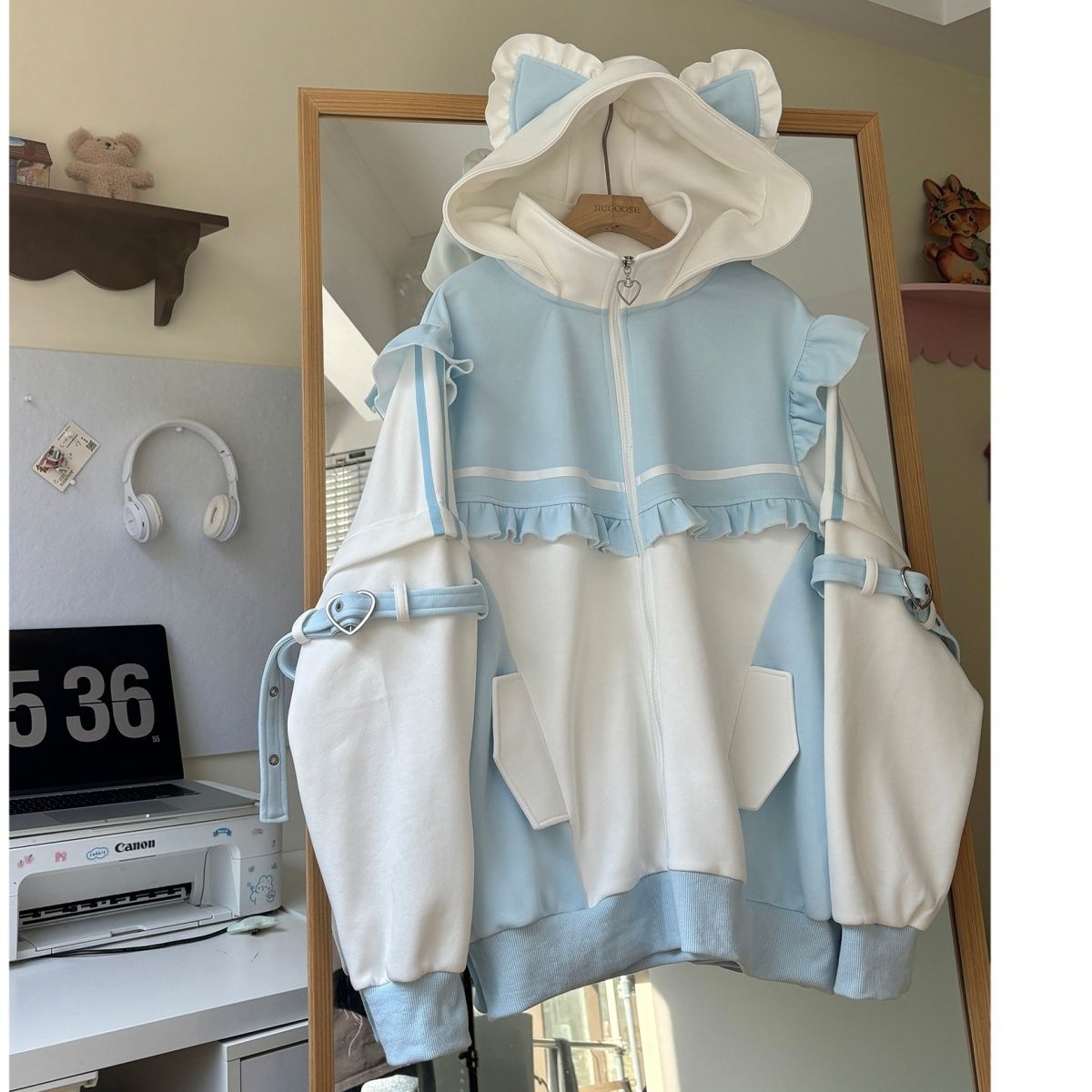 ฤดูใบไม้ร่วงฤดูหนาวญี่ปุ่นหวาน - Vintage Zip Hoodie บทวิจารณ์และราคา