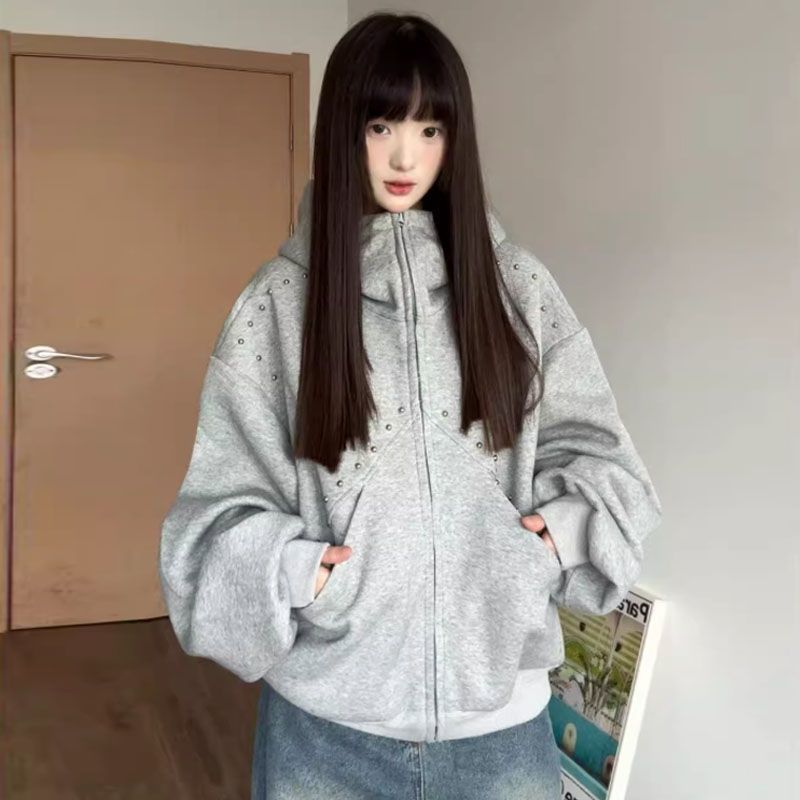 เสื้อฮู้ดซิปอัพสไตล์วินเทจ Y2K - Vintage Zip Hoodie บทวิจารณ์และราคา