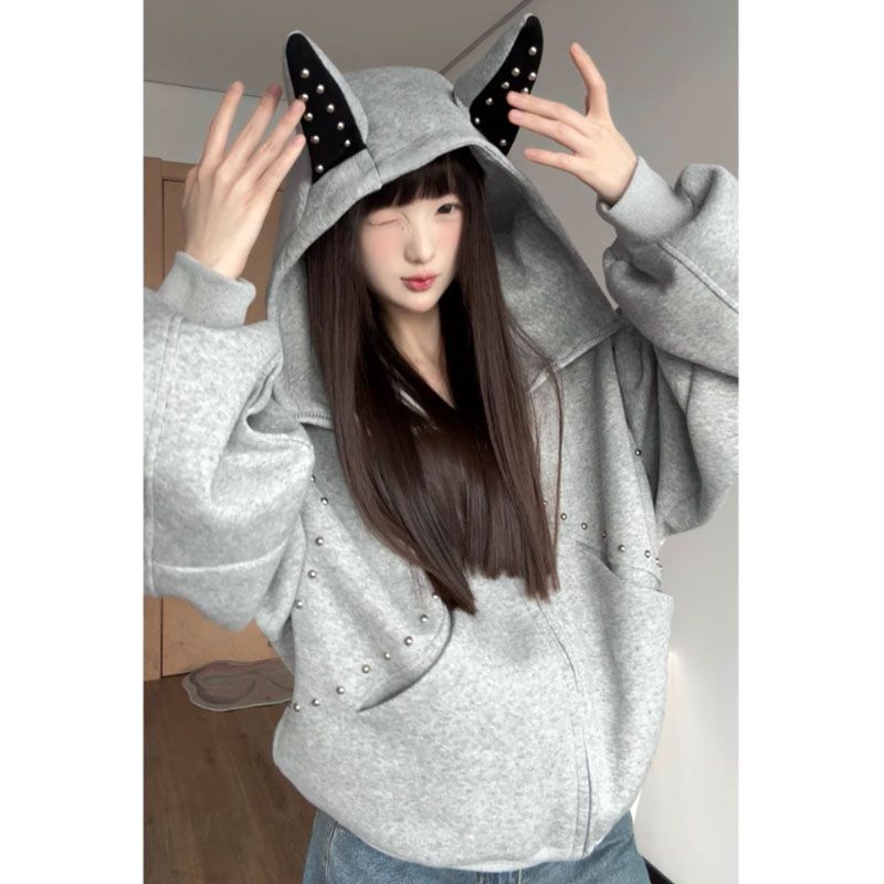 เสื้อฮู้ดซิปอัพสไตล์วินเทจ Y2K - Vintage Zip Hoodie บทวิจารณ์และราคา