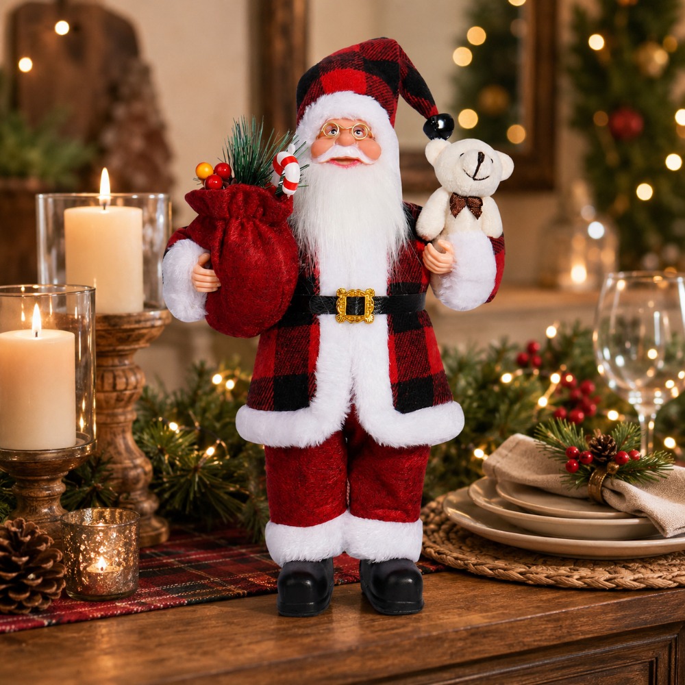 ตุ๊กตาซานตาคลอสลายตารางหมากรุก - Vintage Collectible Santa บทวิจารณ์และราคา
