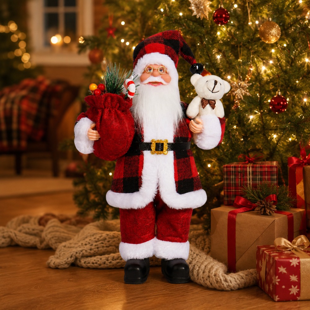 ตุ๊กตาซานตาคลอสลายตารางหมากรุก - Vintage Collectible Santa บทวิจารณ์และราคา