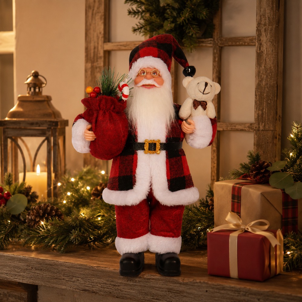 ตุ๊กตาซานตาคลอสลายตารางหมากรุก - Vintage Collectible Santa บทวิจารณ์และราคา