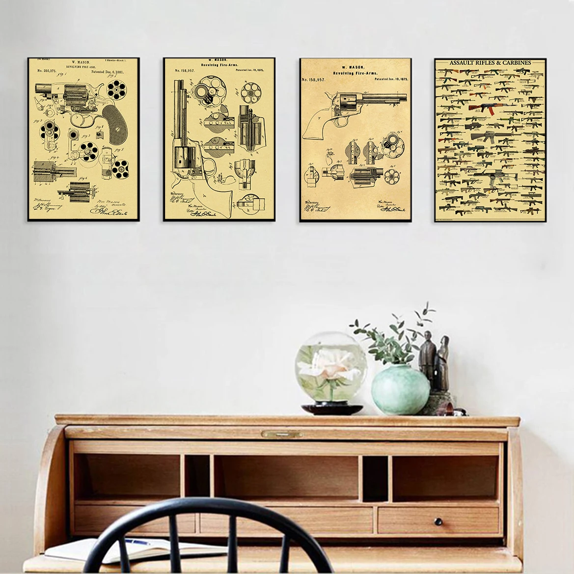 โปสเตอร์คอลเลกชันปืนชื่อดัง กร - Vintage Collectible Guns บทวิจารณ์และราคา