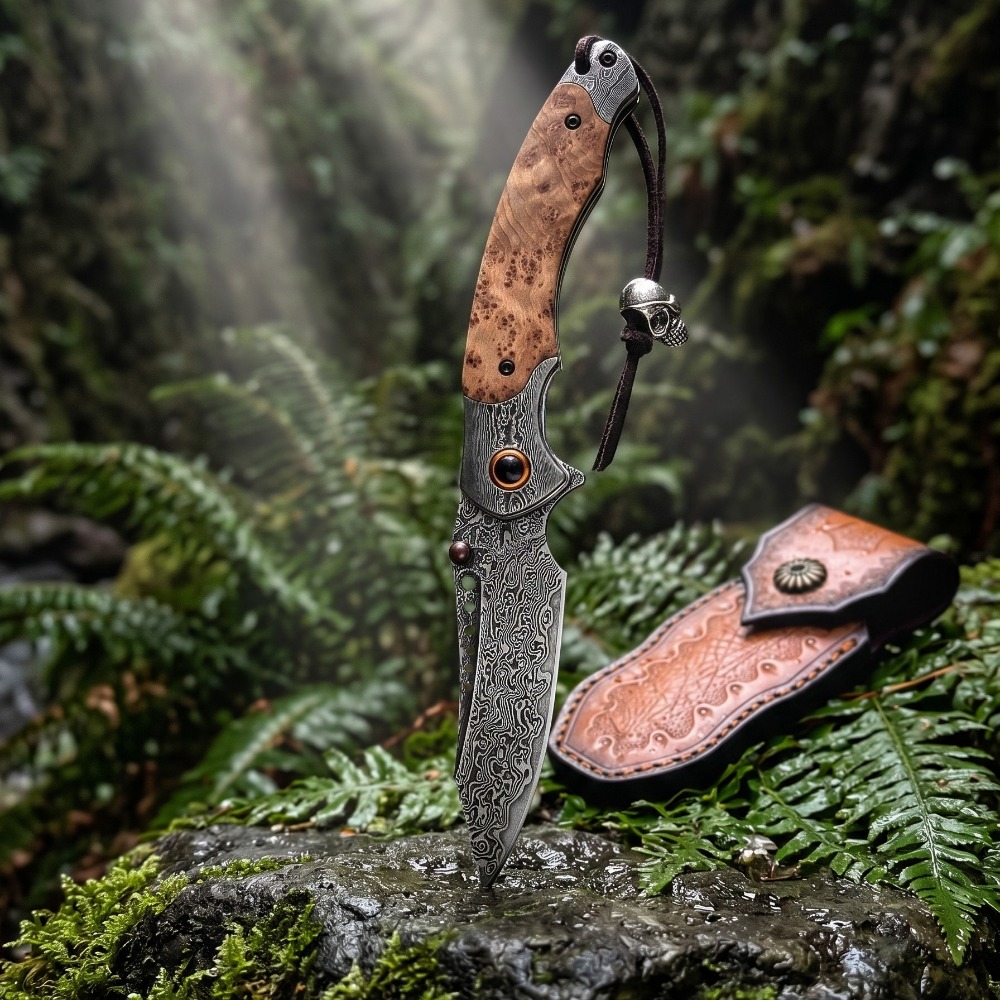มีดพับลายดามัสกัส ความแข็งสูง  - Vintage Collectible Knife บทวิจารณ์และราคา