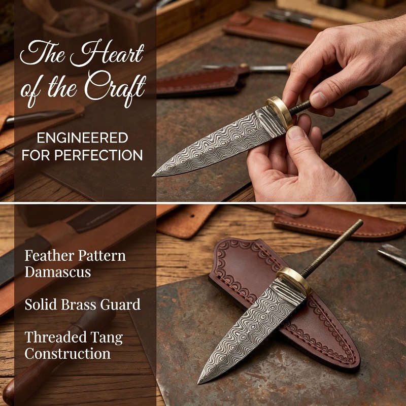 มีดชาเหล็กดามัสกัสแบบวินเทจ งา - Vintage Collectible Knife บทวิจารณ์และราคา