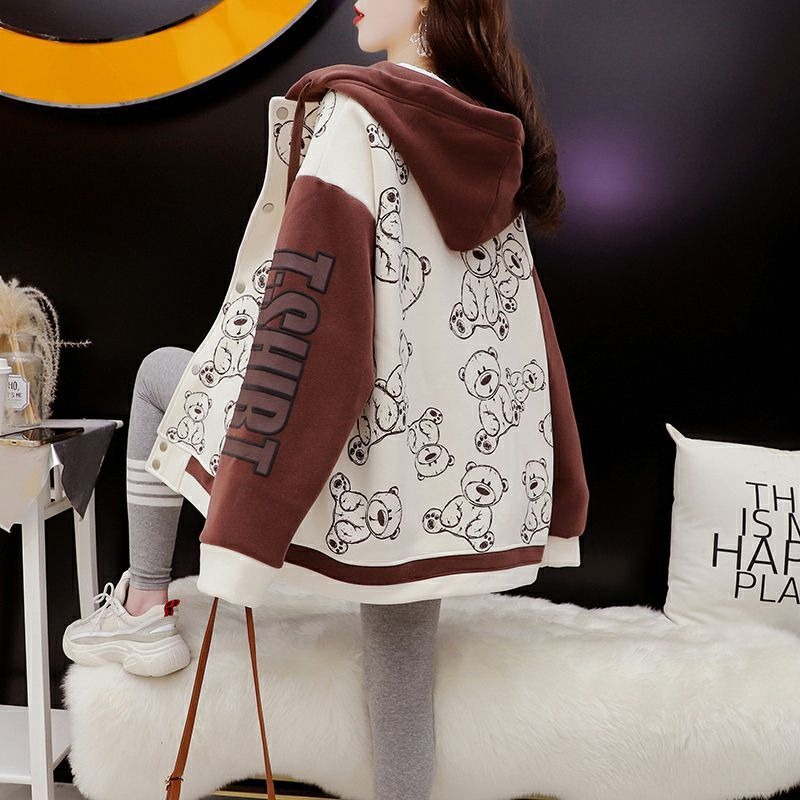 เสื้อฮู้ดผู้หญิงสไตล์เกาหลี แน - Vintage Zip Hoodie บทวิจารณ์และราคา